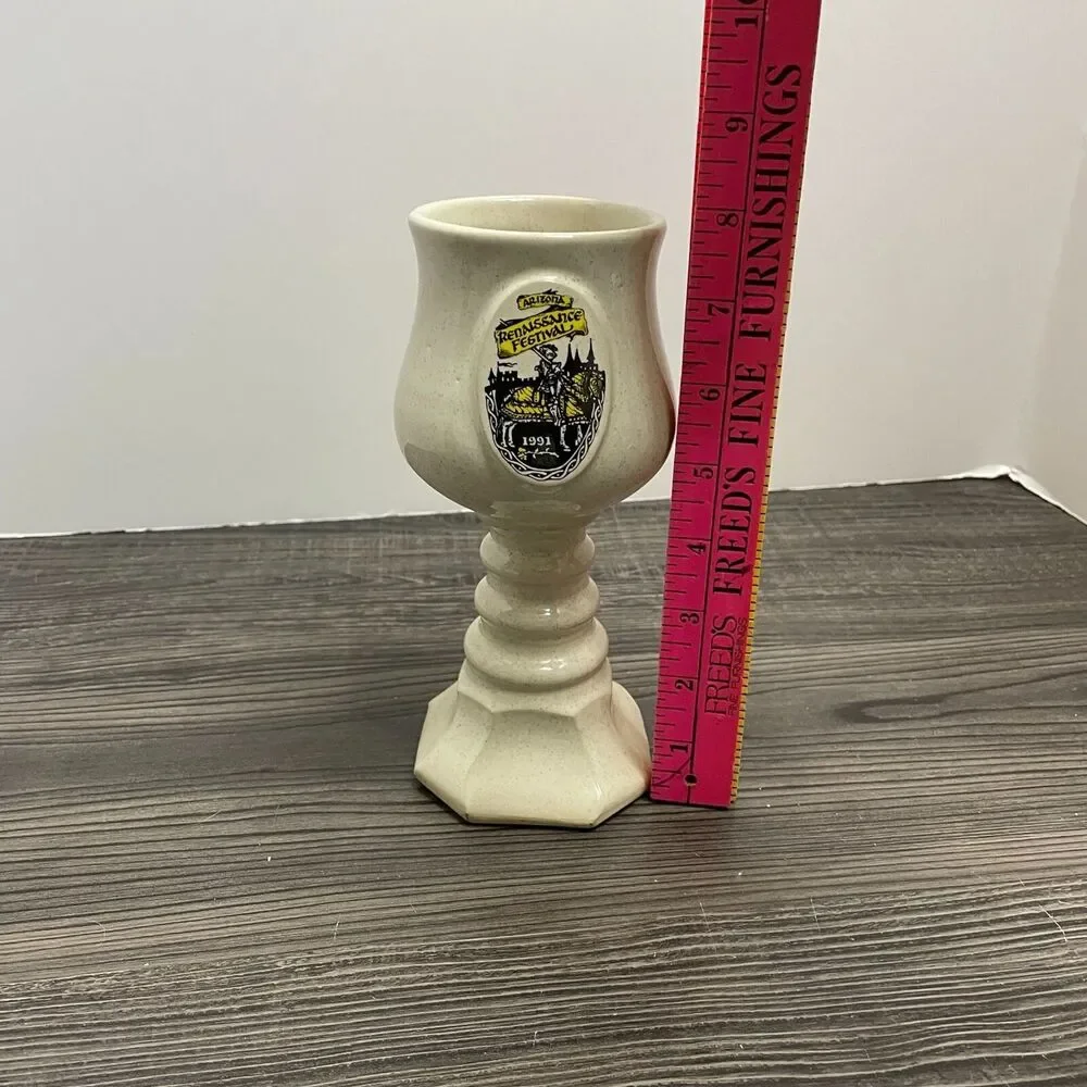 Vintage Renaissance Festival Goblet Mug Jousting Knight 1991